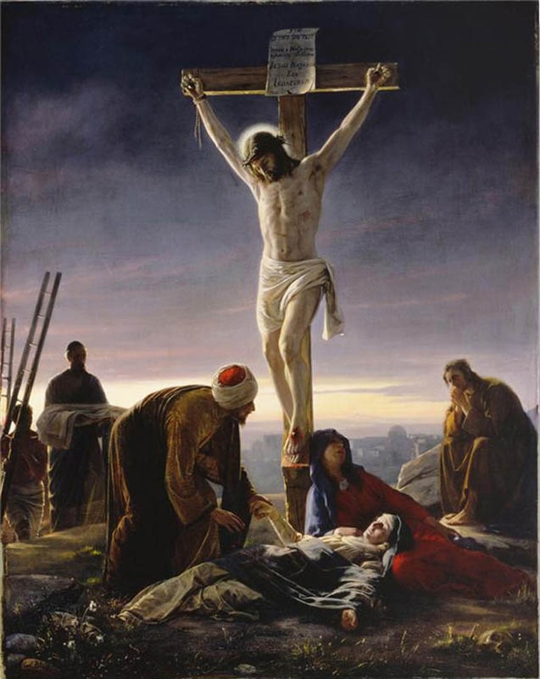 Картина на холсте "РАСПЯТИЕ НА КРЕСТЕ ХРИСТА" Карл Генрих Блох (1834-1890)