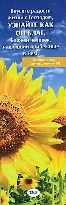 Закладка одинарная 4x16: Вкусите радость жизни с Господом...