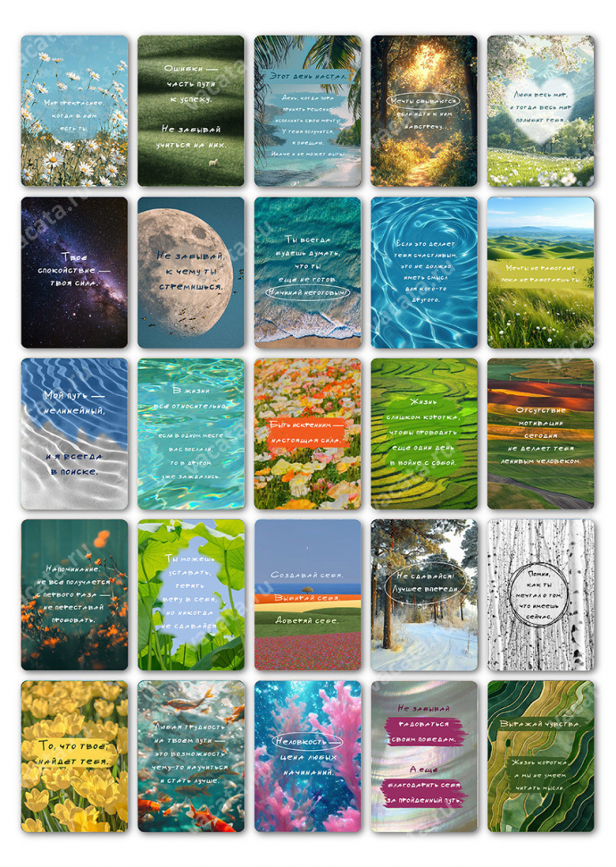 Мотивационные мини-открытки "НЕ СДАВАЙСЯ! ЛУЧШЕЕ ВПЕРЕДИ" /25 шт/