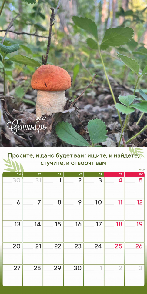Перекидной календарь 2027: Природа славит Творца /Акварель/