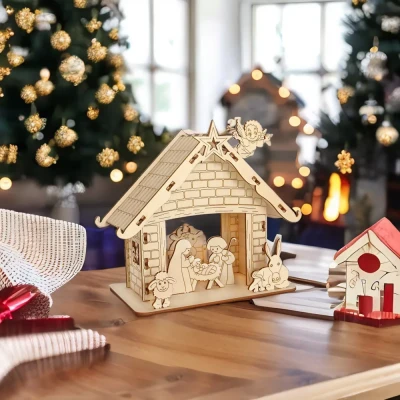 Рождественские поделки. Вертеп, елочные игрушки, коробочки для подарков, снежинки, раскраски