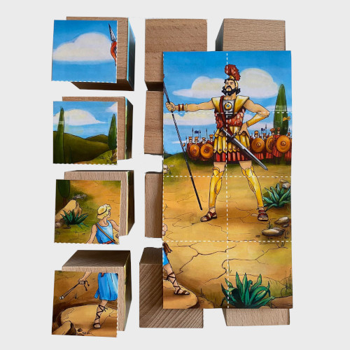 КУБИКИ ПАЗЛ С НАКЛЕЙКАМИ /в деревянной коробке/