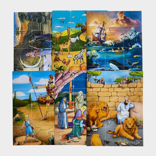 КУБИКИ ПАЗЛ С НАКЛЕЙКАМИ /в деревянной коробке/