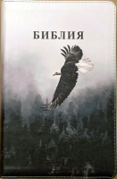 БИБЛИЯ 055 Z Фотопечать орел, искусственная кожа, молния, две закладки, золотой срез, параллельные места, крупный шрифт /143х220/