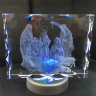 3D лазерная гравировка в закаленном стекле: «МЛАДЕНЕЦ ИИСУС» /Вращающаяся подсветка, рифленые края/ 