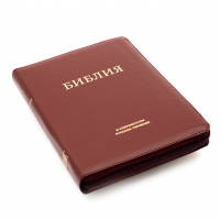 БИБЛИЯ 056 MZTiG Бордовый, современный перевод, рец. кожа, молния, золотой обрез, индексы, закладка /210х150/