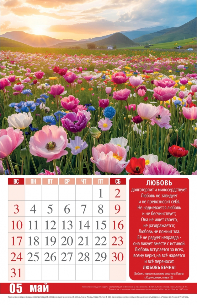 Перекидной календарь 2026: Сила Любви