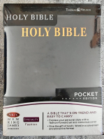 Уценка! HOLY BIBLE. New King James Version. Pocket Edition. Библия Короля Иакова на английском языке. Новая версия, карманное издание, словарь, карты, закладка, слова Иисуса выделены красным /155х115/