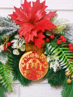 РОЖДЕСТВЕНСКИЙ ВЕНОК "Красная Пуансеттия" 