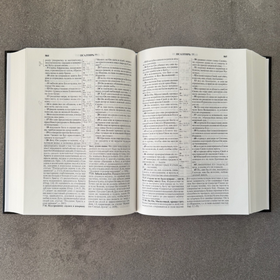 БИБЛИЯ С КОММЕНТАРИЯМИ. "Полноценная жизнь". Синий цвет, твердый переплет, две закладки, цветные карты /220х160/