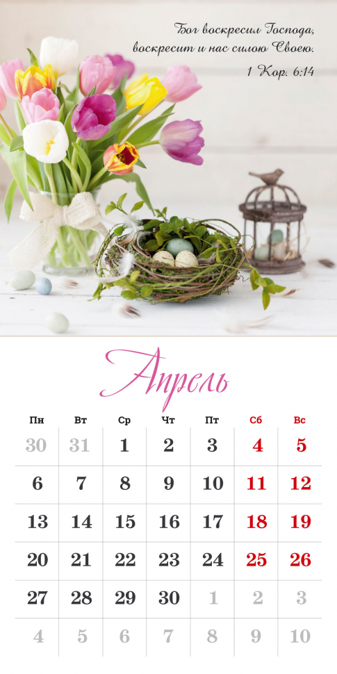 Перекидной календарь на скрепке 2026: Бог дает надежду