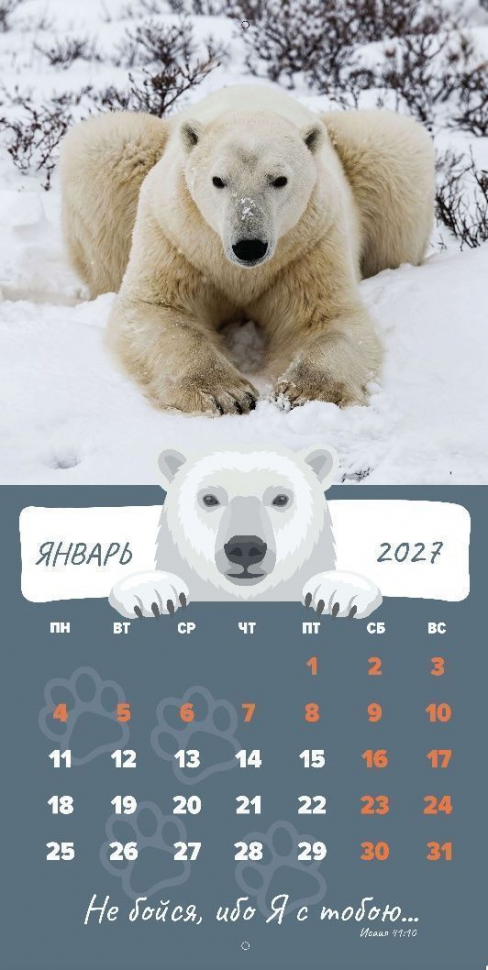 Перекидной календарь 2027: Забавные животные (детский) /Библейская лига/