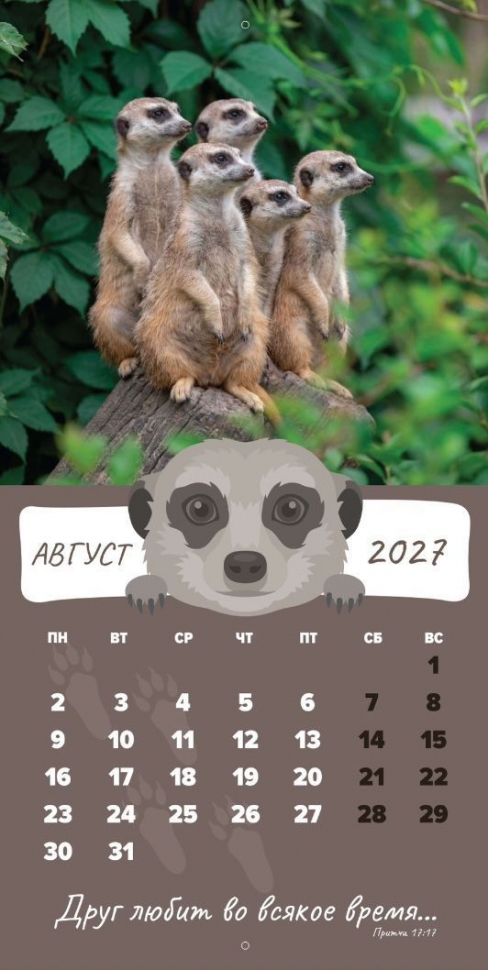 Перекидной календарь 2027: Забавные животные (детский) /Библейская лига/
