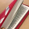 БИБЛИЯ 055 Z Красный рубин, голубь, искусственная кожа, молния, две закладки, серебряный срез, параллельные места, крупный шрифт /143х220/