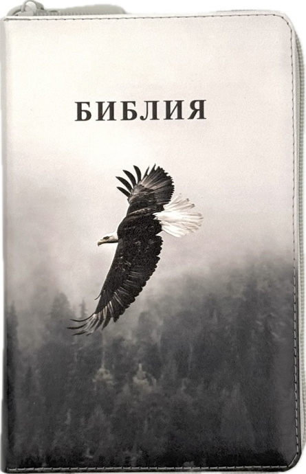 БИБЛИЯ 048 ZTI. Цветная печать "орел", искусственная кожа, молния, индексы, золотой обрез, параллельные места, закладки /195х125/