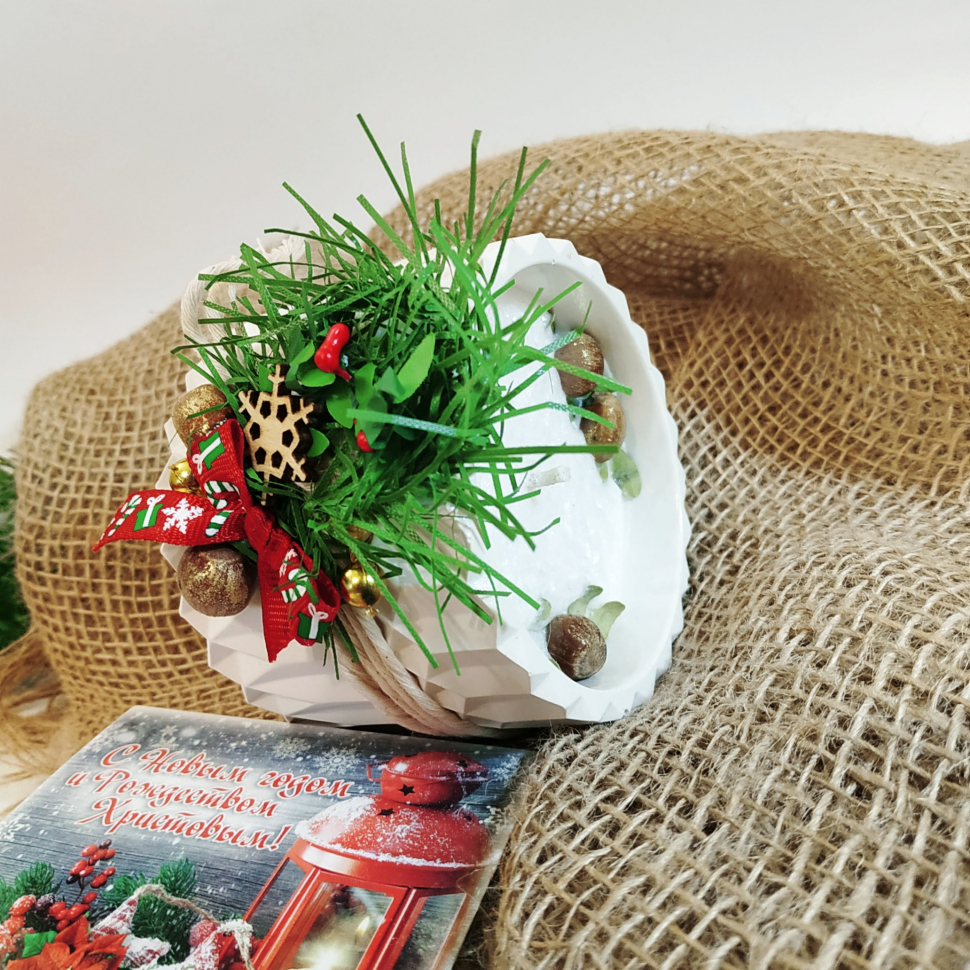 СВЕЧА В ГИПСОВОМ СТАКАНЕ "СНЕЖИНКА"