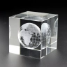 3D лазерная гравировка в закаленном стекле: «ЗЕМНОЙ ШАР» /в квадрате/